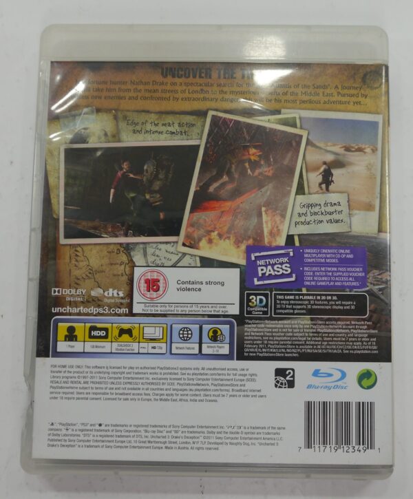 Uncharted 3 Drake's Deception For Sony PlayStation 3 / PS3 Used - Image 2