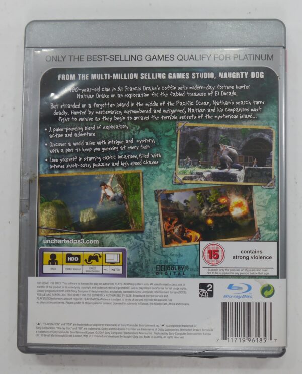 Uncharted Drake's Fortune Game For Sony PlayStation 3 / PS3 Used - Image 2