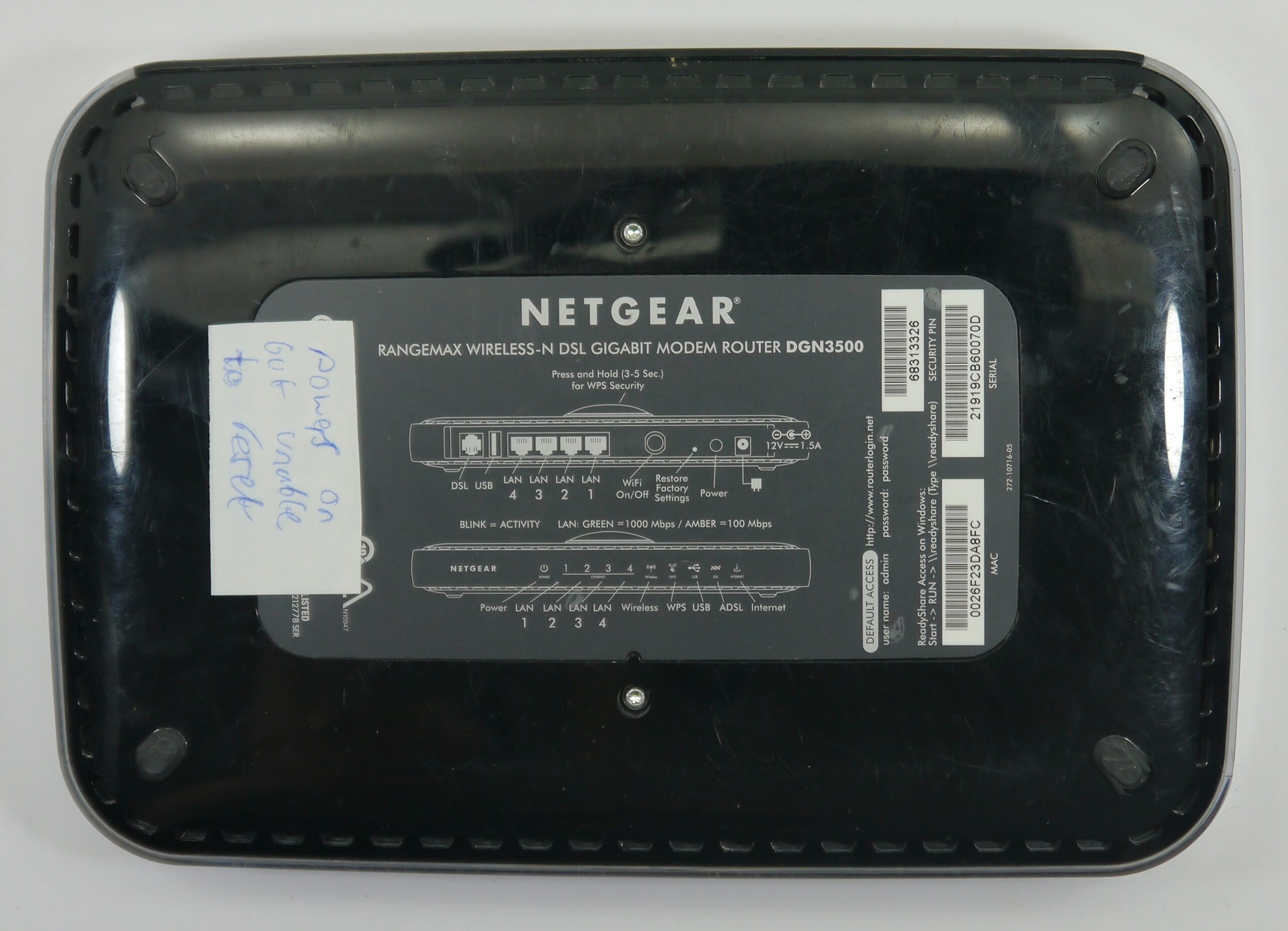 Netgear DGN3500 Wireless N300 ADSL2+ Router Black - Image 6