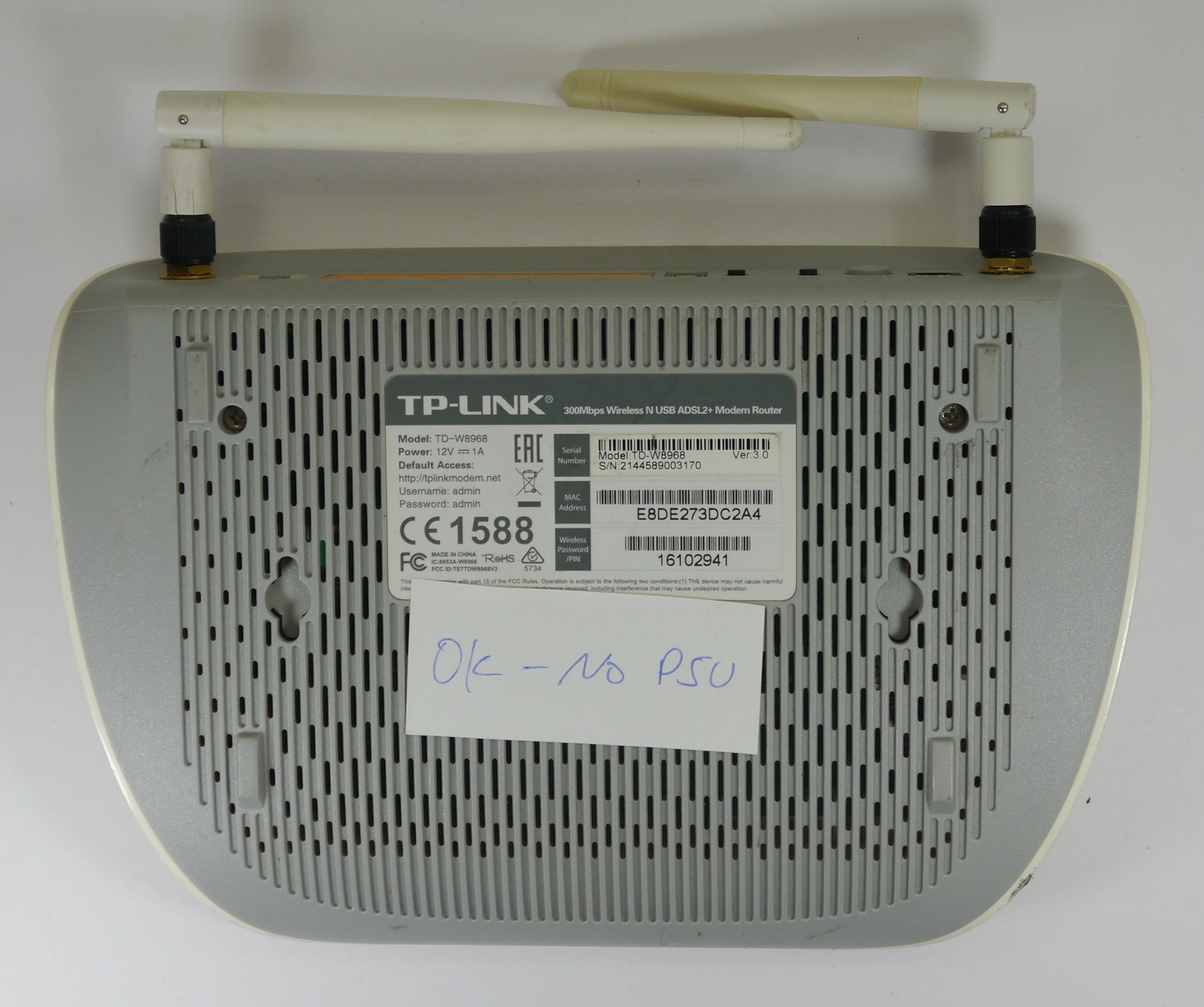 TP-Link TD-W8968 Wireless N300 Router White Used (No PSU) - Image 6